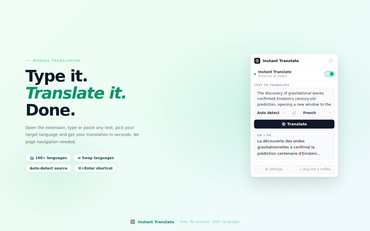 Instant Translate screenshot 2 - Translation in action